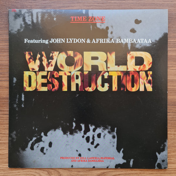 Time Zone Featuring John Lydon &amp; Afrika Bambaataa – World Destruction 33 rpm LP VOL.